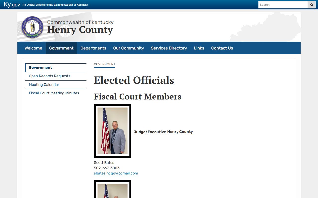 Henry County inmate population elected officials and jailer contacts